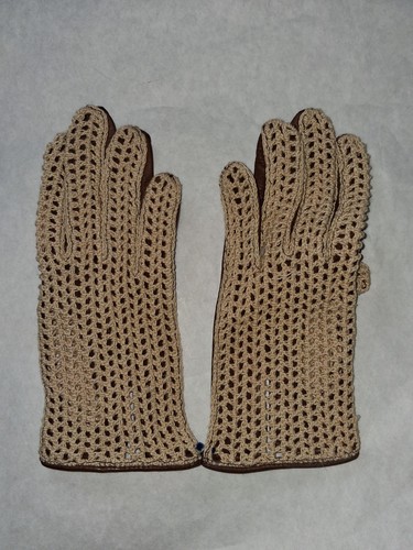 Gants vintage cuir crochet - gants,