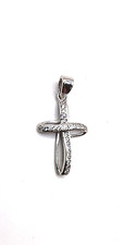 pendentif croix or blanc 18