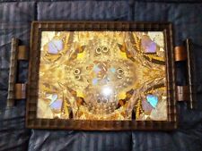 VINTAGE PLATEAU PALISSANDRE SCULPTE AILES DE PAPILLONS BRESIL ART DECO