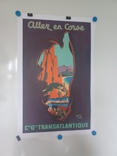 Affiche  ancienne Allez en CORSE  par Collin