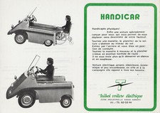 Catalogue prospekt brochure voiture électriq Teilhol Citadine Handicar c. 1976