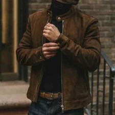 Homme marron daim cuir - homme, veste
