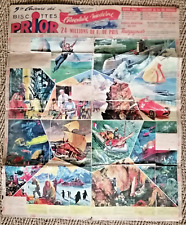 ancienne affiche publicitaire biscottes prior l'aventure moderne (1960 )