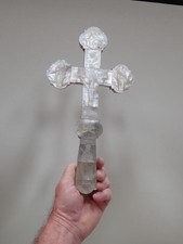 Importante Croix en Nacre - Sainte Catherine - 19 ème siècle -  29,5 cm