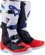 Alpinestars Technologie 3 Motocross Enduro Bottes Blanc/Rouge/Noir/ Bleu