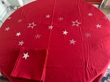 Superbe nappe de Noel ovale et