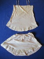 Nuisette N°33 + culotte ancien ensemble coton dentelle beige Torpedo T46 vintage