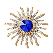 Broche Cristal Plaqué Or élégante Broche De Fleur De Soleil