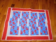 Whale Baby Quilt Handmade and Adorable Tagged by Maker