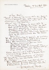 Jean-Claude Pascal / lettre