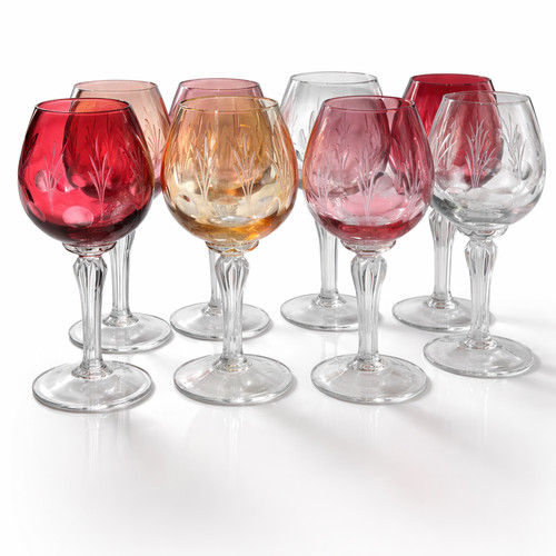 Verres cristal couleur - cristal, x8