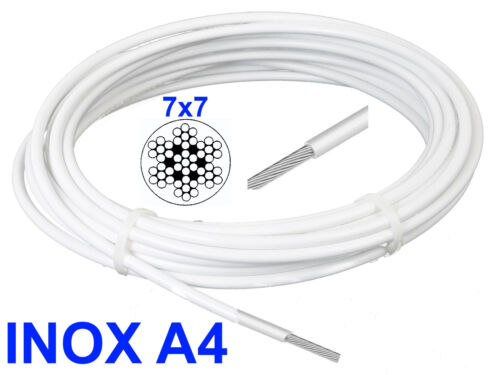 Câble inox gainé blanc - inox,