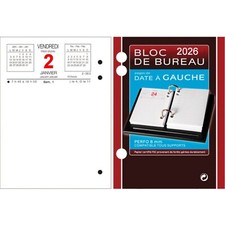 Calendrier 2026 Bloc de bureau