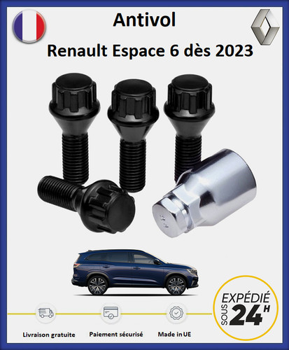 Ecrous antivol roues noir - ecrous,