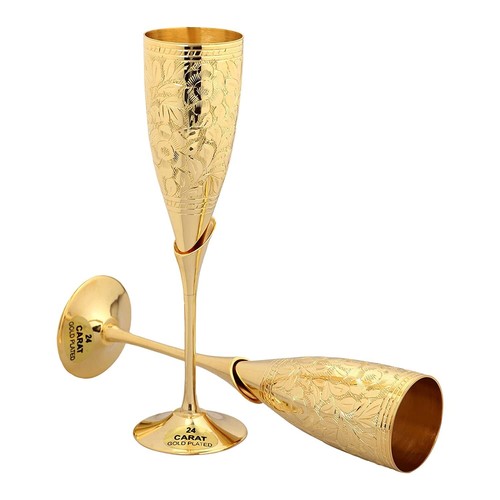 Verre vin laiton - verre, plaqué