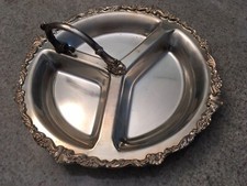 Vintage Sheridan Silverplate Divided Serving Platter With Handle