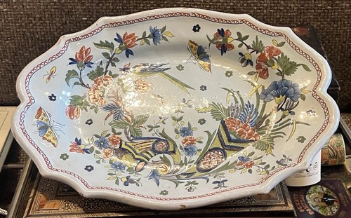 Plat ancien faïence rouen - plat,