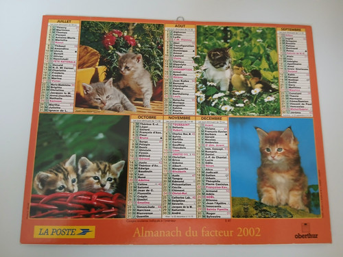 Calendrier almanachs poste - calendrier, la