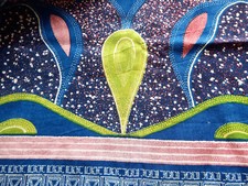 Coupon de tissu wax du Kenya ourlé en forme de nappe Made In Kenya 165 x 115 cm