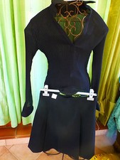 Lot noir femme T38, chemisier et jupe courte, plissé devant chipie noir