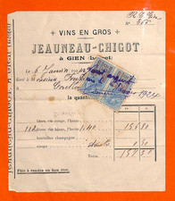 GIEN ( 45 ) VINS EN GROS JEAUNEAU - CHIGOT / ÉPICERIE FOUBERT COULLONS / FACTURE