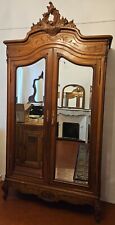 Belle armoire  style Louis XV/ rocaille  à 2 portes à glace biseautée