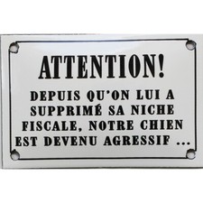 Plaque humoristique émaillée