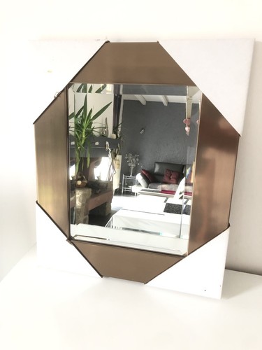 Miroir encadré brun cuivré