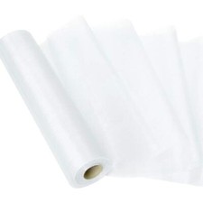 Tissu Organza Blanc Rouleau Organza Tissu Transparent Chaise Sash Ruban DIY T...