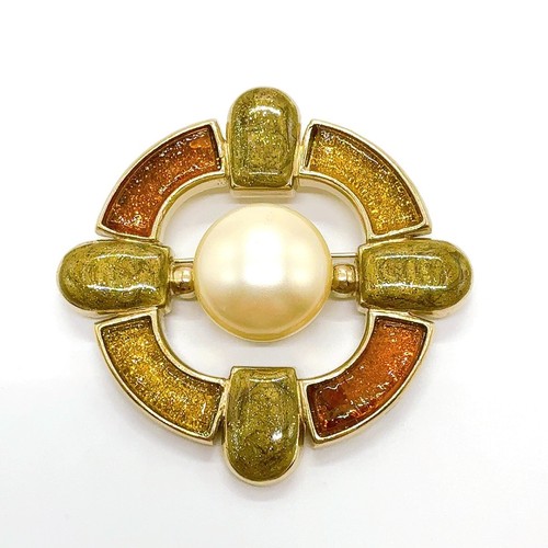 Broche chanel perle - chanel, or