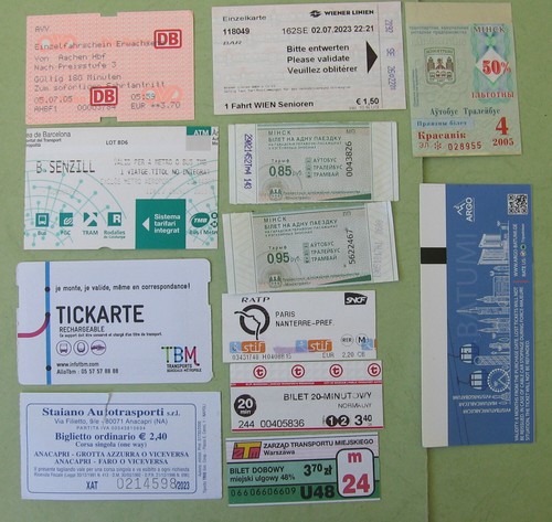 Billets utilisés bus - 12,