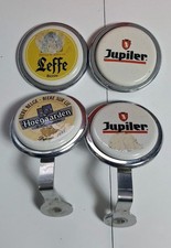 Lot de 4 cavaliers porcelaine pompe à bière bar Leffe/Jupiler/Hoegaarden