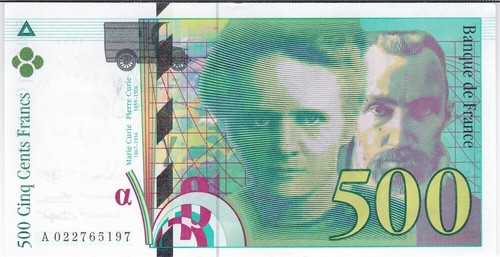 500 francs pierre marie - francs, et