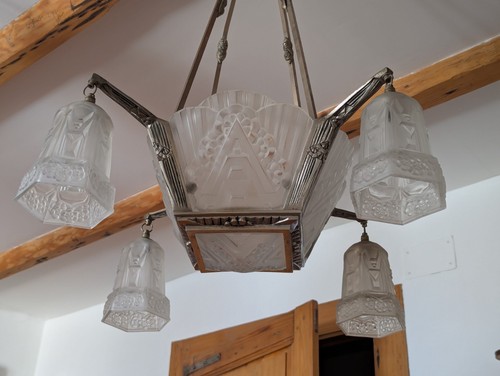 Lustre art déco verrerie - art,