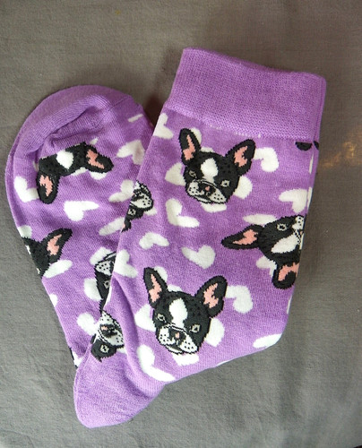 Paire chaussettes mauve - mauve, chien