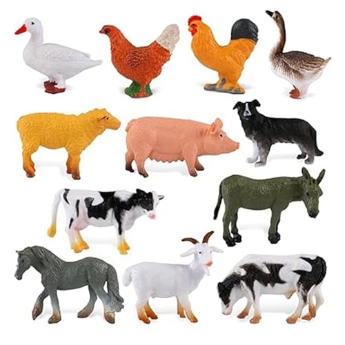 Animaux ferme 12pcs - animaux, 12pcs,mini