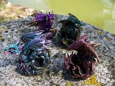 67205  QUATRE  FIGURINES  STATUETTE  DRAGON   COULEUR   HEROIC FANTASY DERNIER