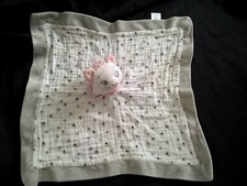 doudou marie des aristochats tissu blanc bordure gris lange disney