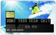 Stickers, Autocollants, Adhésifs Carte Bancaire Sport d'hiver Snow