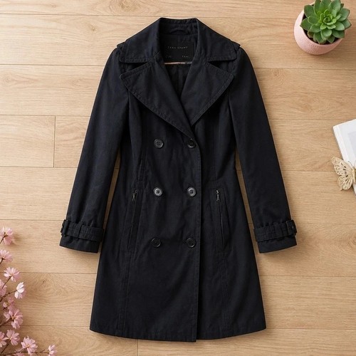 Trench coat long ceinturé - mi-long,