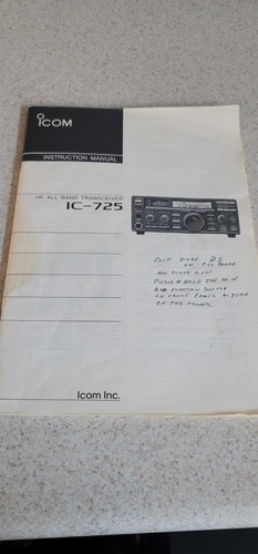 Icom 725 instruction manual - ic,