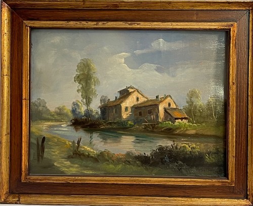 Peinture huile sur planche - huile,