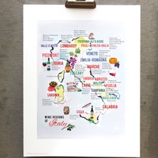 Italian Wine Map, Map of the