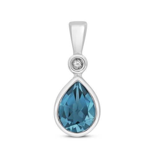 Pendentif larme topaze bleue