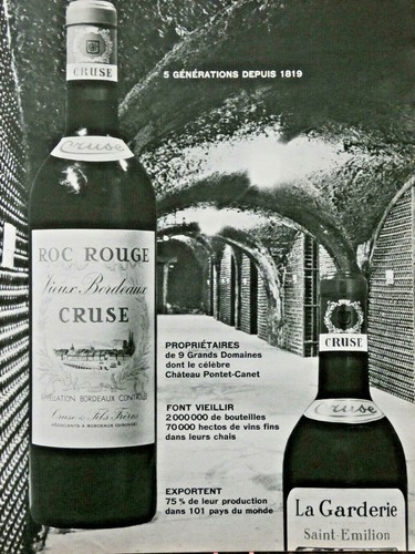 Publicité presse 1968 - de, vin