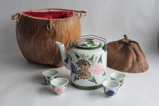 Service à thé Théière porcelaine Noix de coco Vietnam (70026)