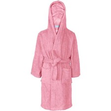 Enfants Filles Rose Peignoir Coton Souple Tissu Éponge à Capuche de Luxe 2-13 An