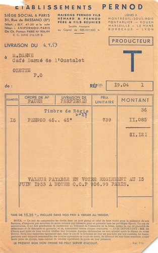 1953 ets pernod paris - pernod, m