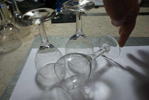 Ancien lot verre pied - lot, vin