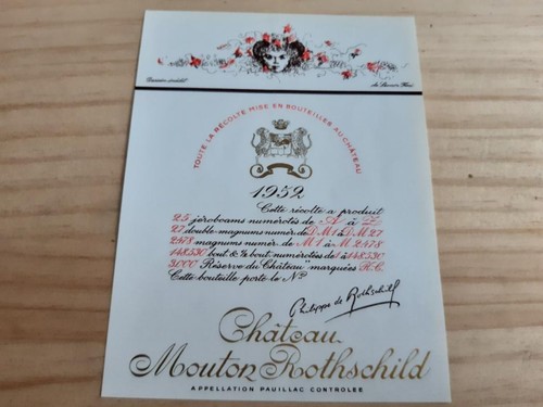 étiquette vin chateau mouton - étiquette,